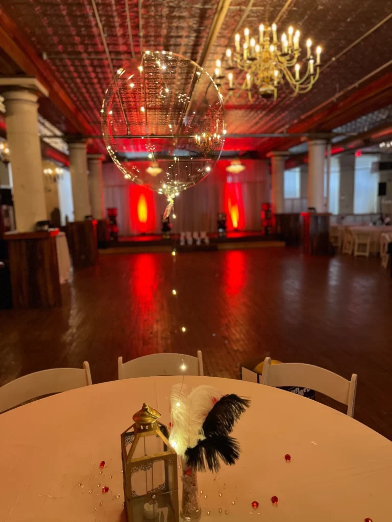 Place setting on the upper level of the Rumely